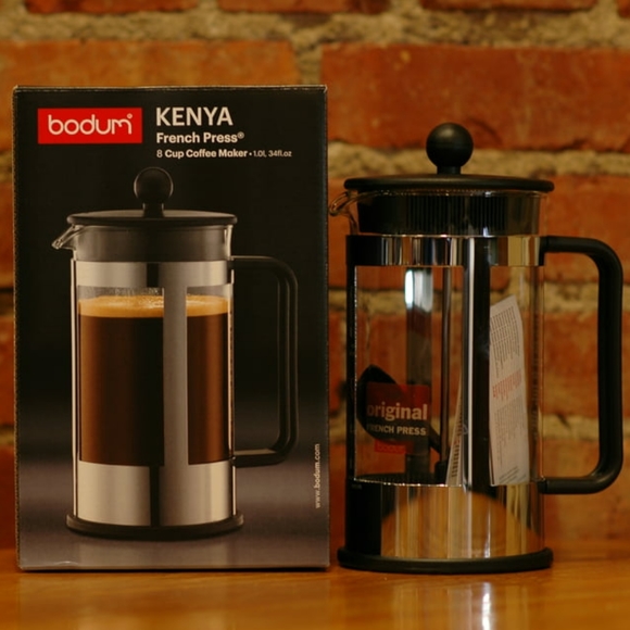 Bodum Kenya French Press 8 Cup Coffee Maker 34 oz Stainless Steel - Picture 1 of 4